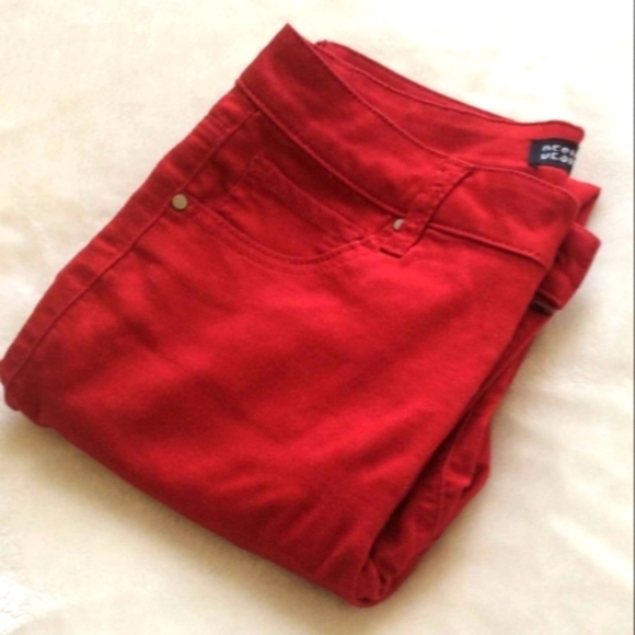 Design Lab Lord & Taylor Red Stretch Jeans straight Cut 26 - Picture 9 of 13